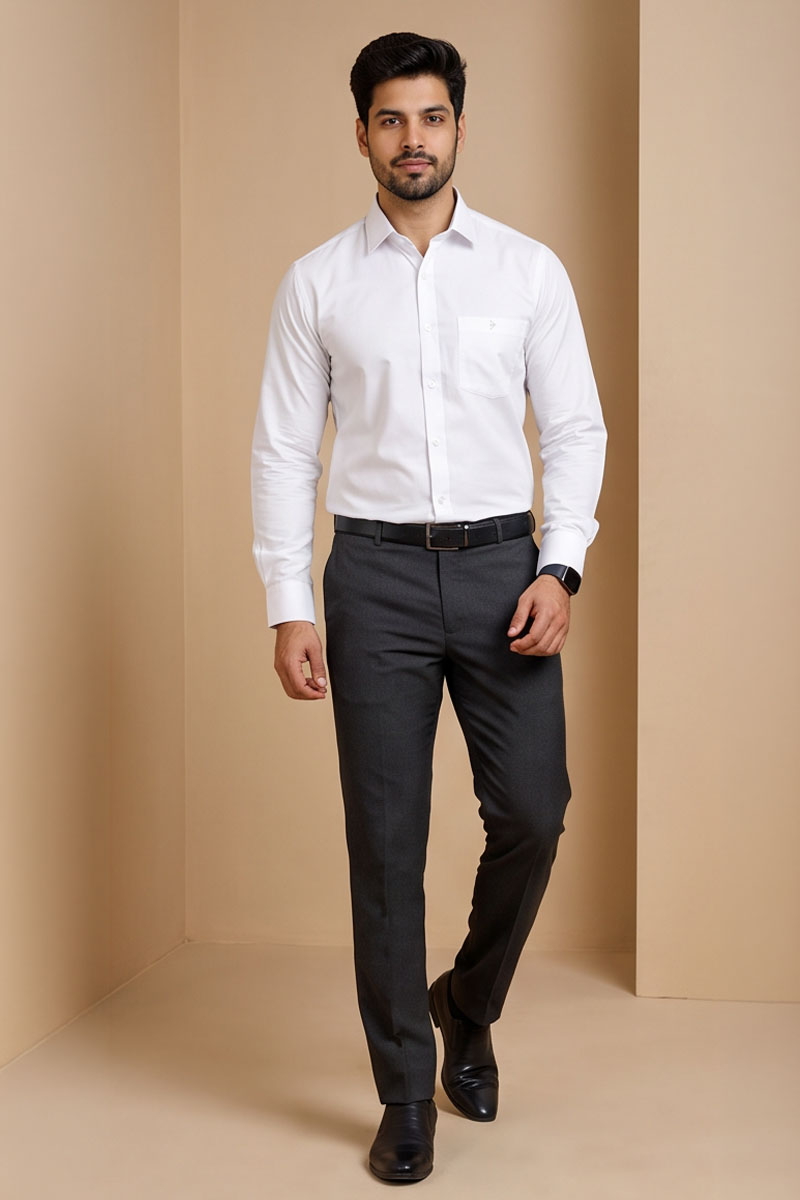 Premium White Formal Shirt -White