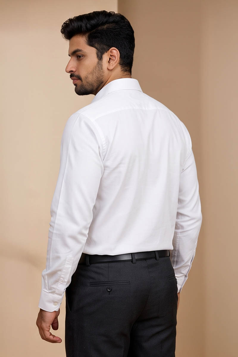 Classic White Formal Shirt -White - 5