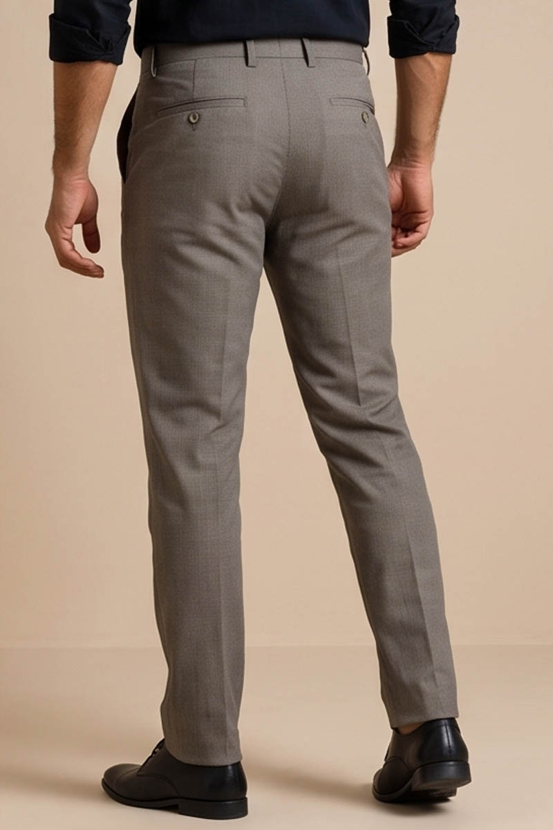 Elegant D-Grey Tailored Fit Pants- Dark-Grey - 7