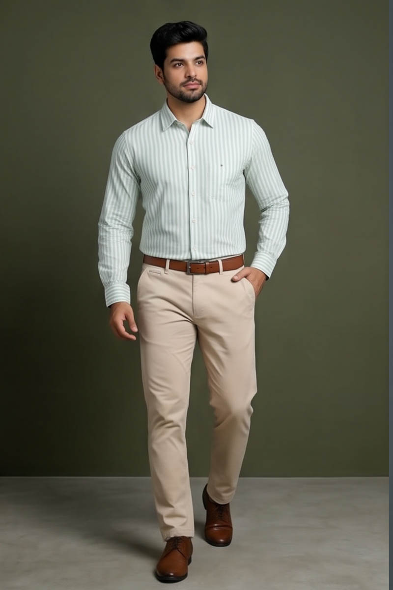 Men’s Classic Light Green Shirt - L-Green