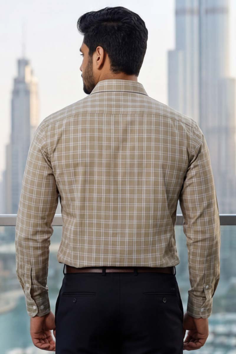 Heritage Check Formal Shirt – Fawn - 6