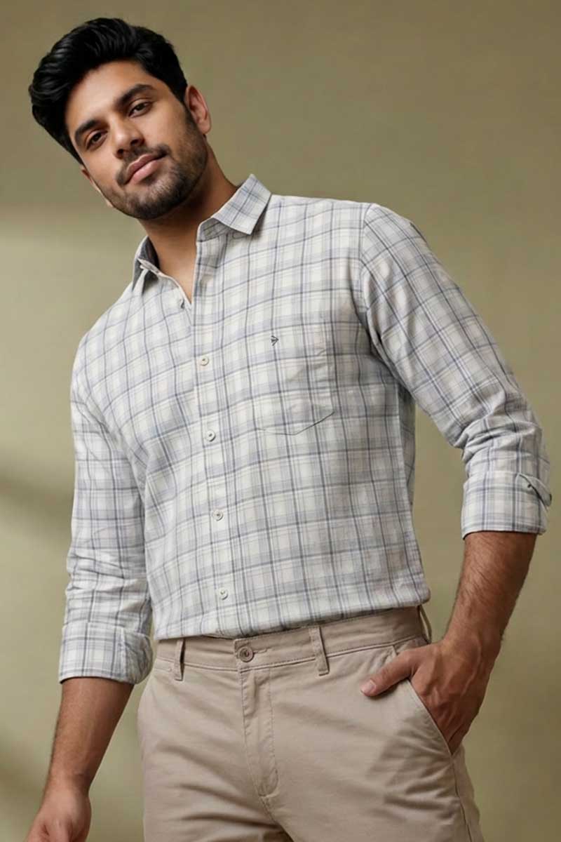 Signature Blue Plaid Shirt-Blue - 4