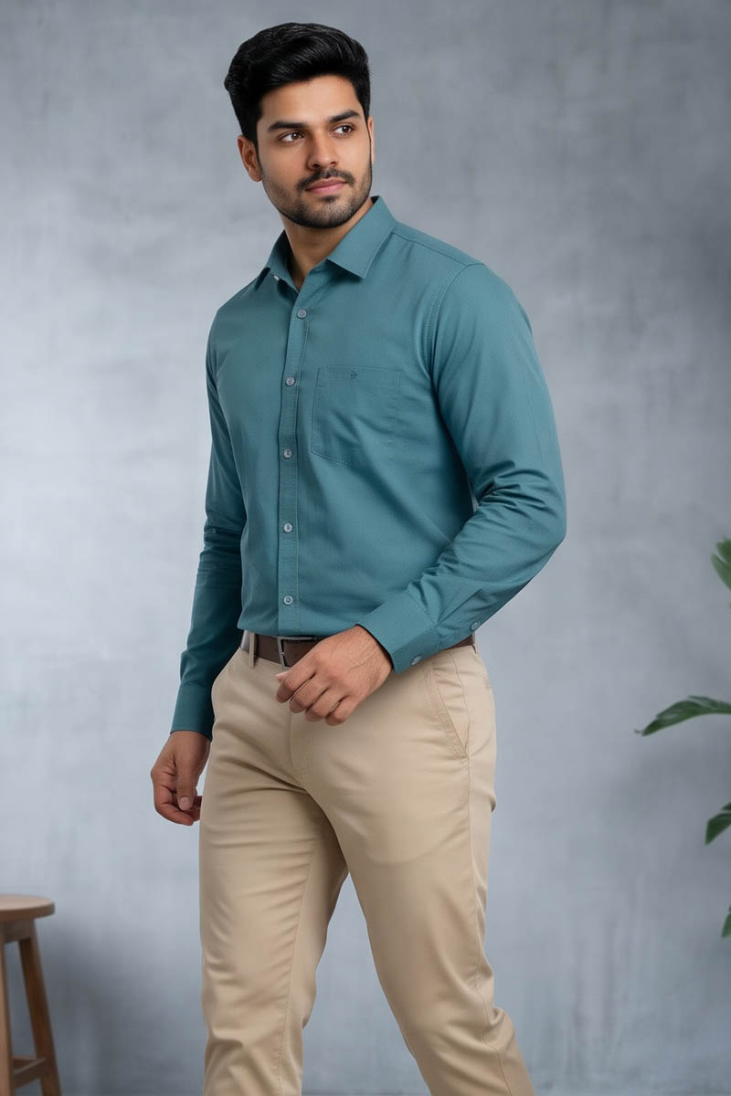 Azure Blue Premium Shirt - S-Blue - 3