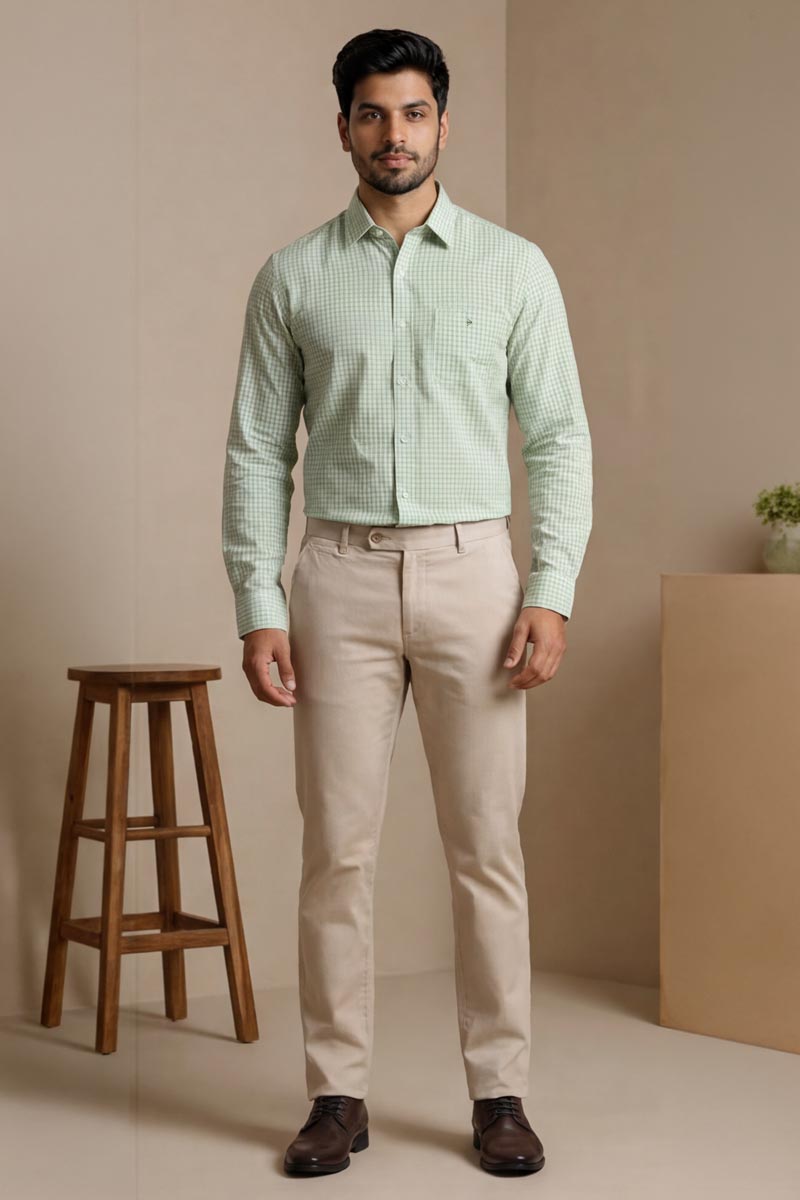 Men’s Premium Light Green Striped - L-Green