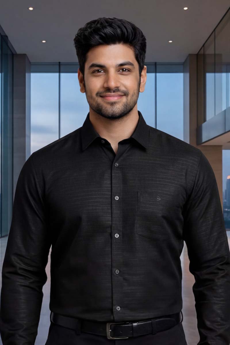 Classic Black Button-Down (BLACK) - 2