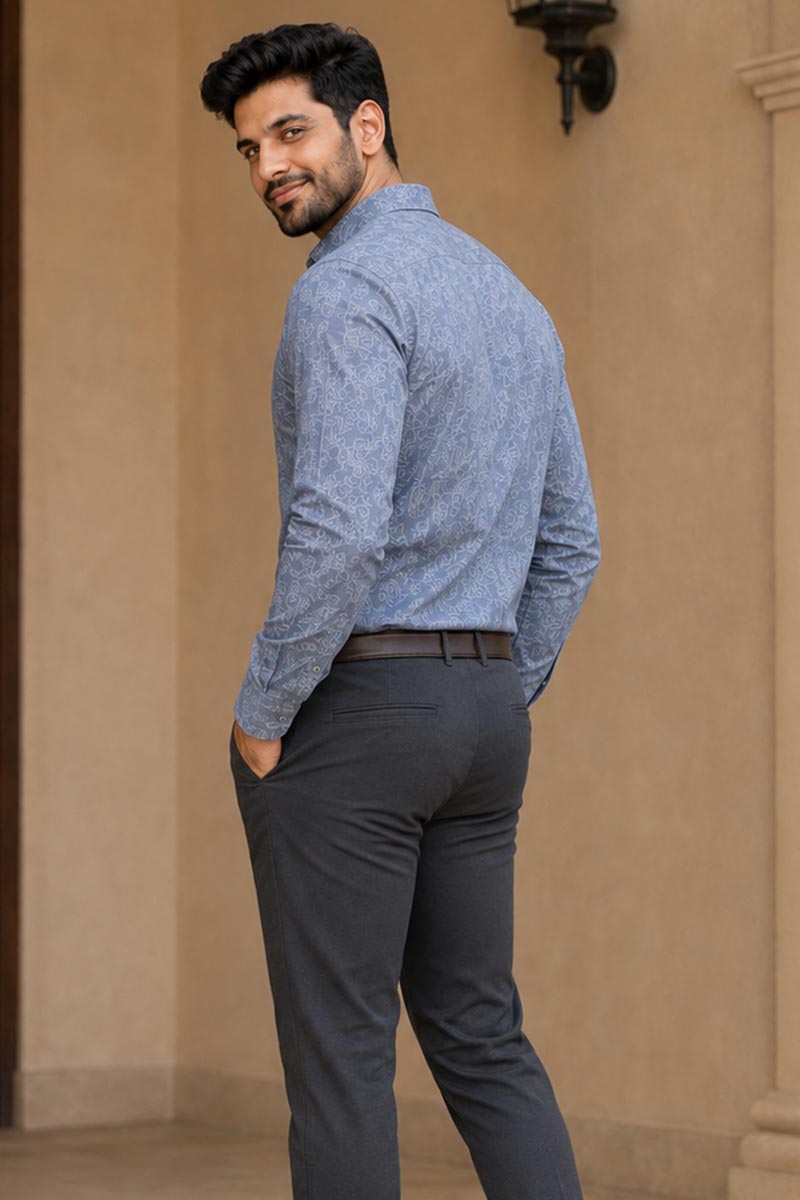 Sapphire Print Shirt  - Blue - 6