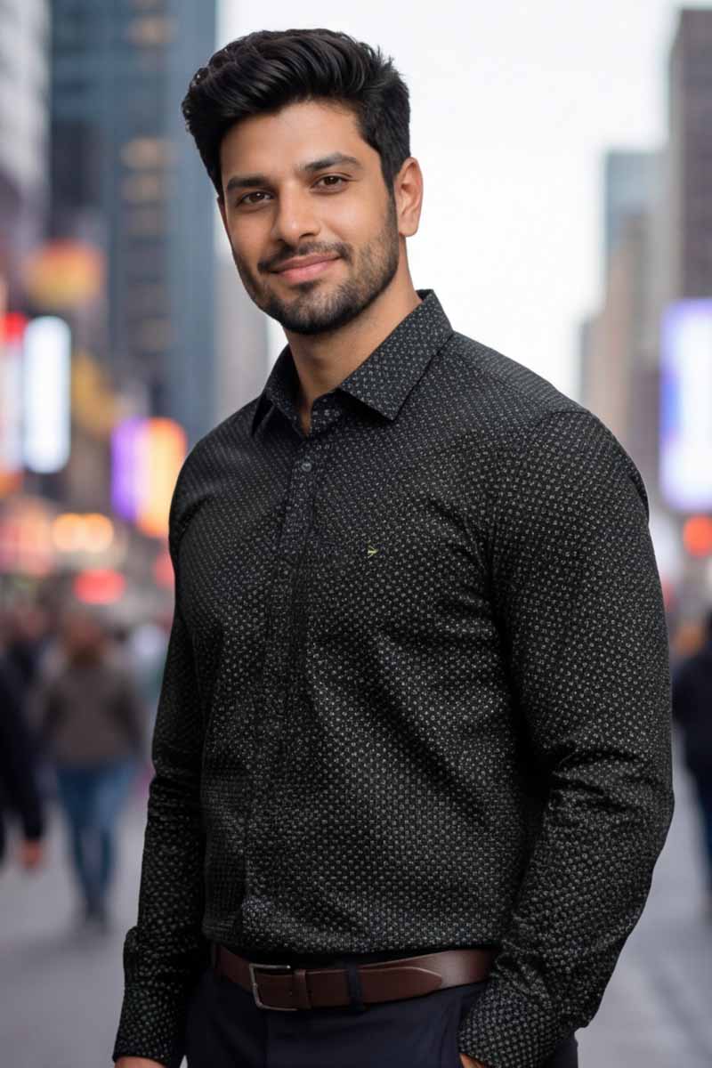 Urban Sophisticate Printed Shirt (Black) - 3