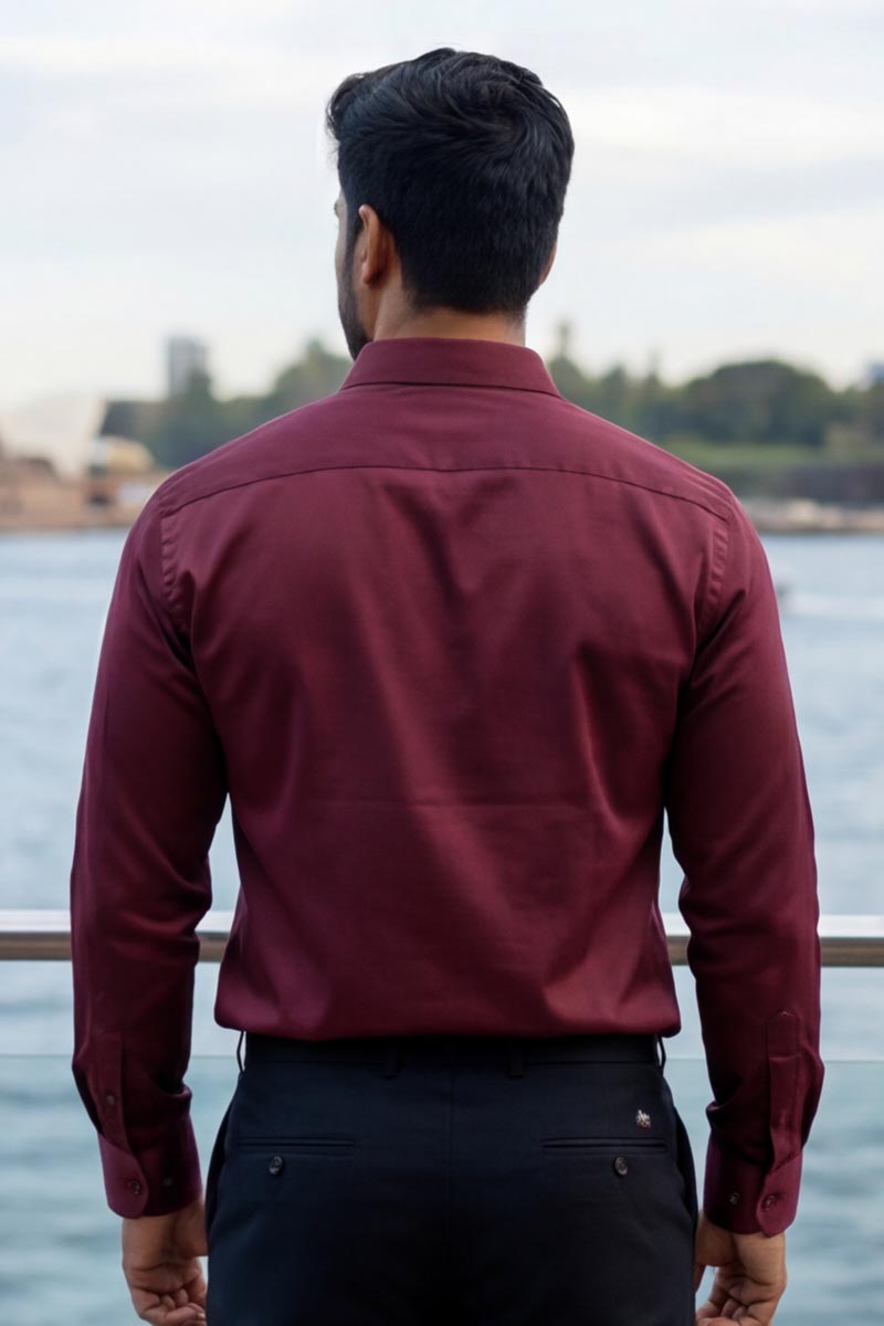 SmartEase Semi-Formal Shirt – Maroon - 5