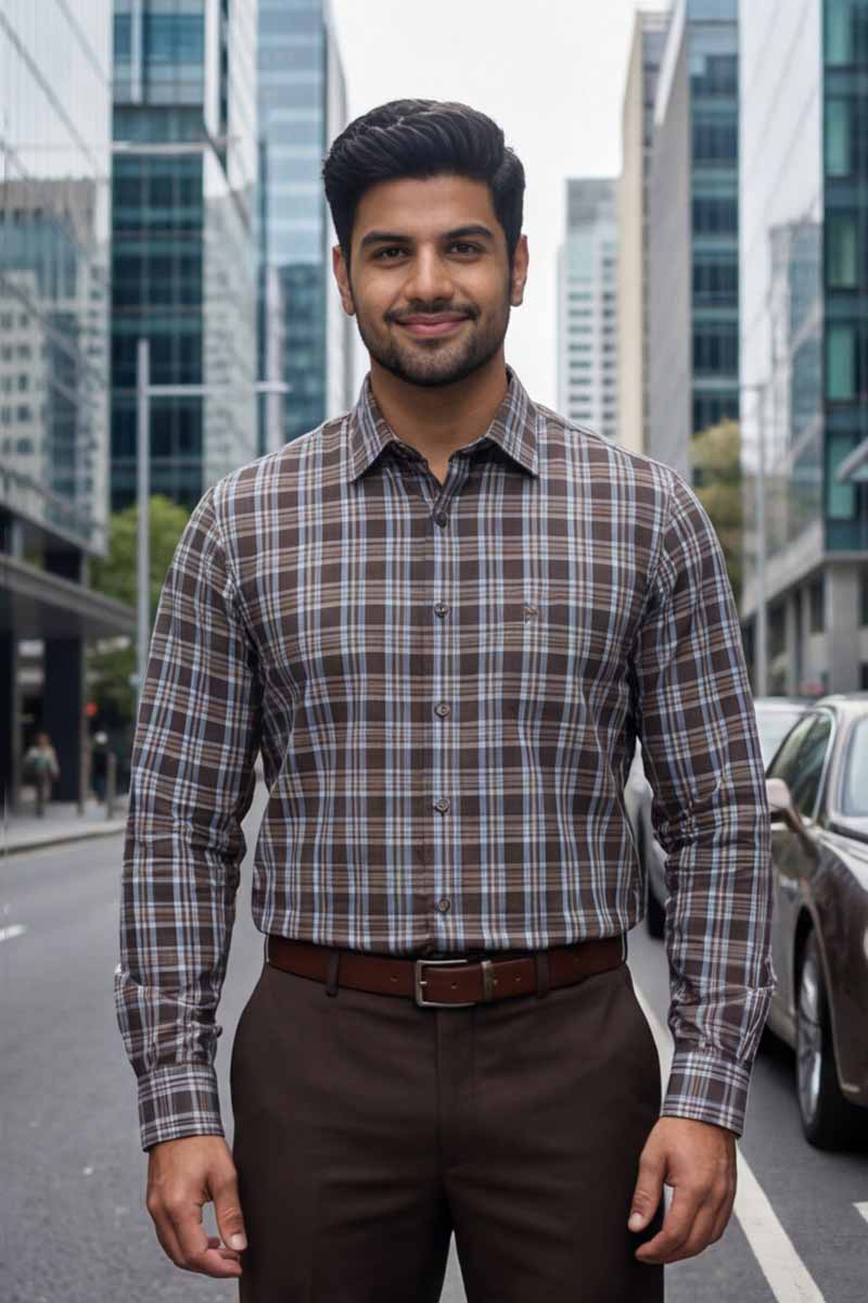 Signature Check Formal Shirt – White - 2