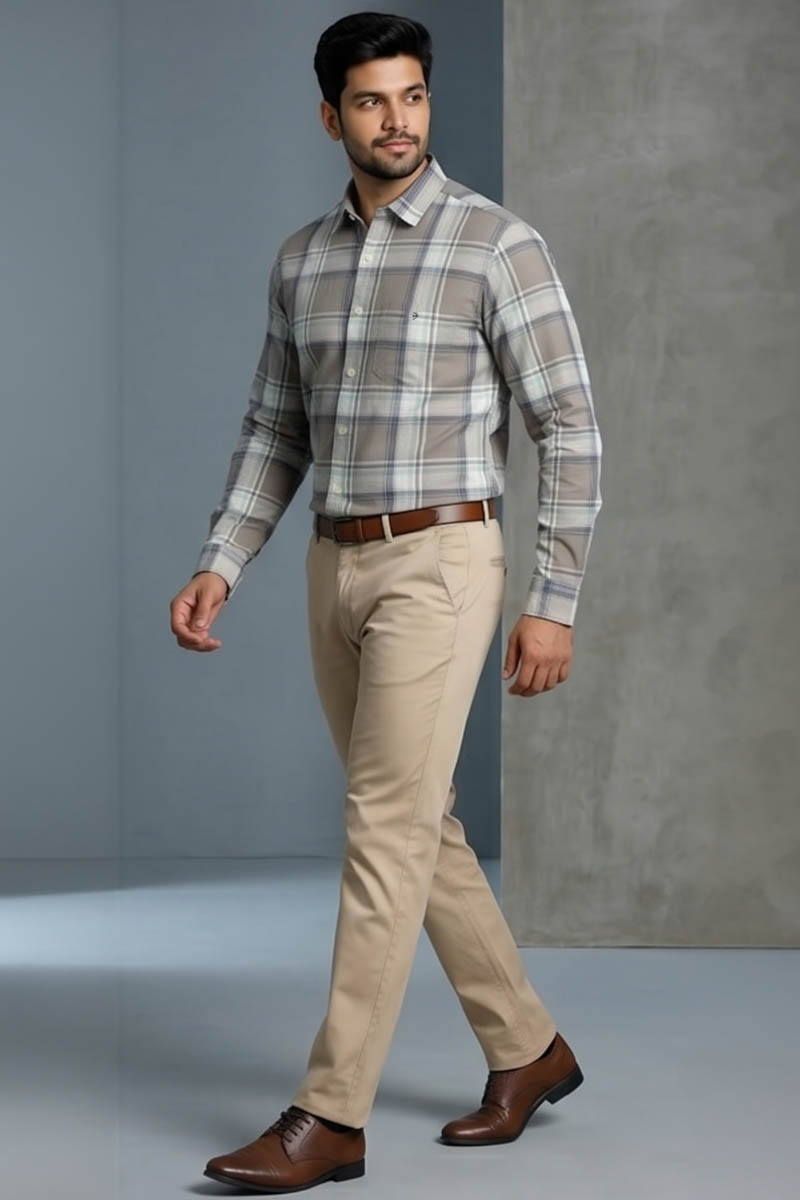 Urban Earth Check Shirt -Khaki - 2