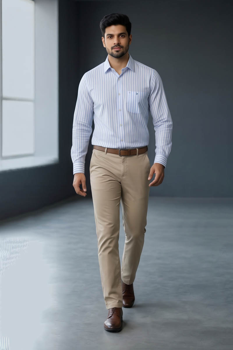 Royal Striped Shirt - L-Blue
