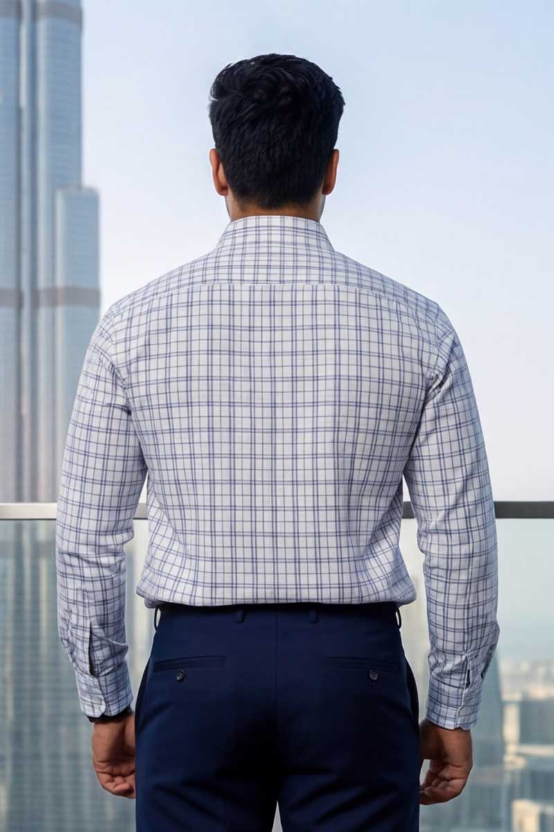 Essential Check Formal Shirt – White - 6
