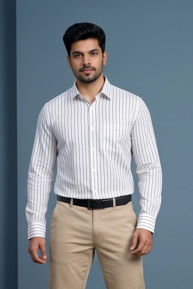 Arctic Stripe Classic Shirt - White - 5