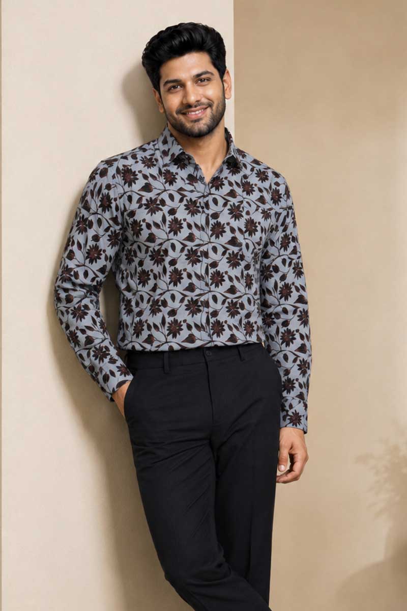 Ivory Brown Abstract Shirt - D-Brown - 2