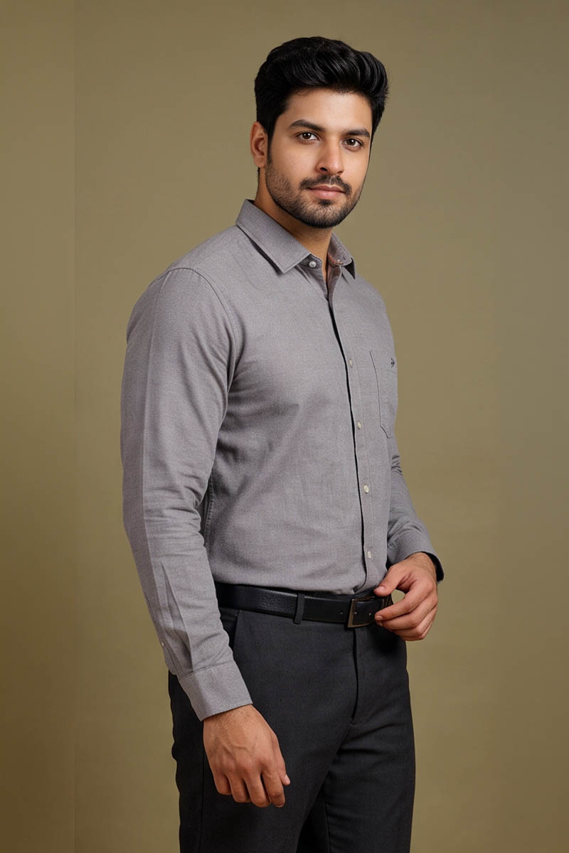 Slate Grey Luxe Shirt -L-Grey