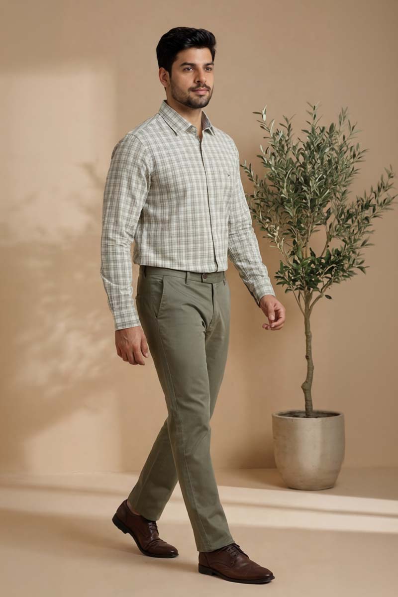 Premium M-Grey Plaid Shirt - M-Grey - 3