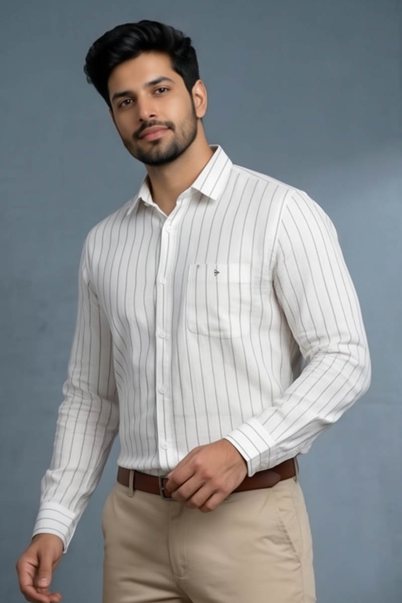 Walnut Stripe Shirt - Brown - 2