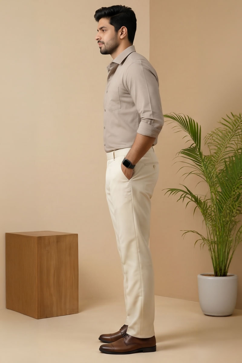 Classic Cream Office Pants - Cream - 6