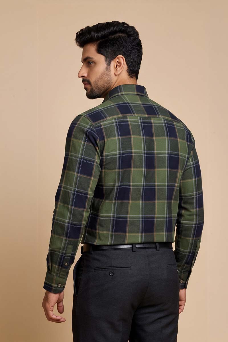 Evergreen Checked Shirt -Green - 6