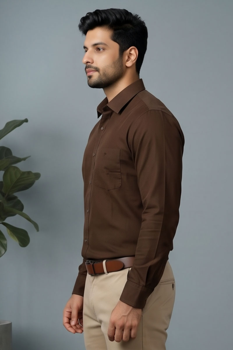 Royal Brown Formal Shirt - Brown - 4