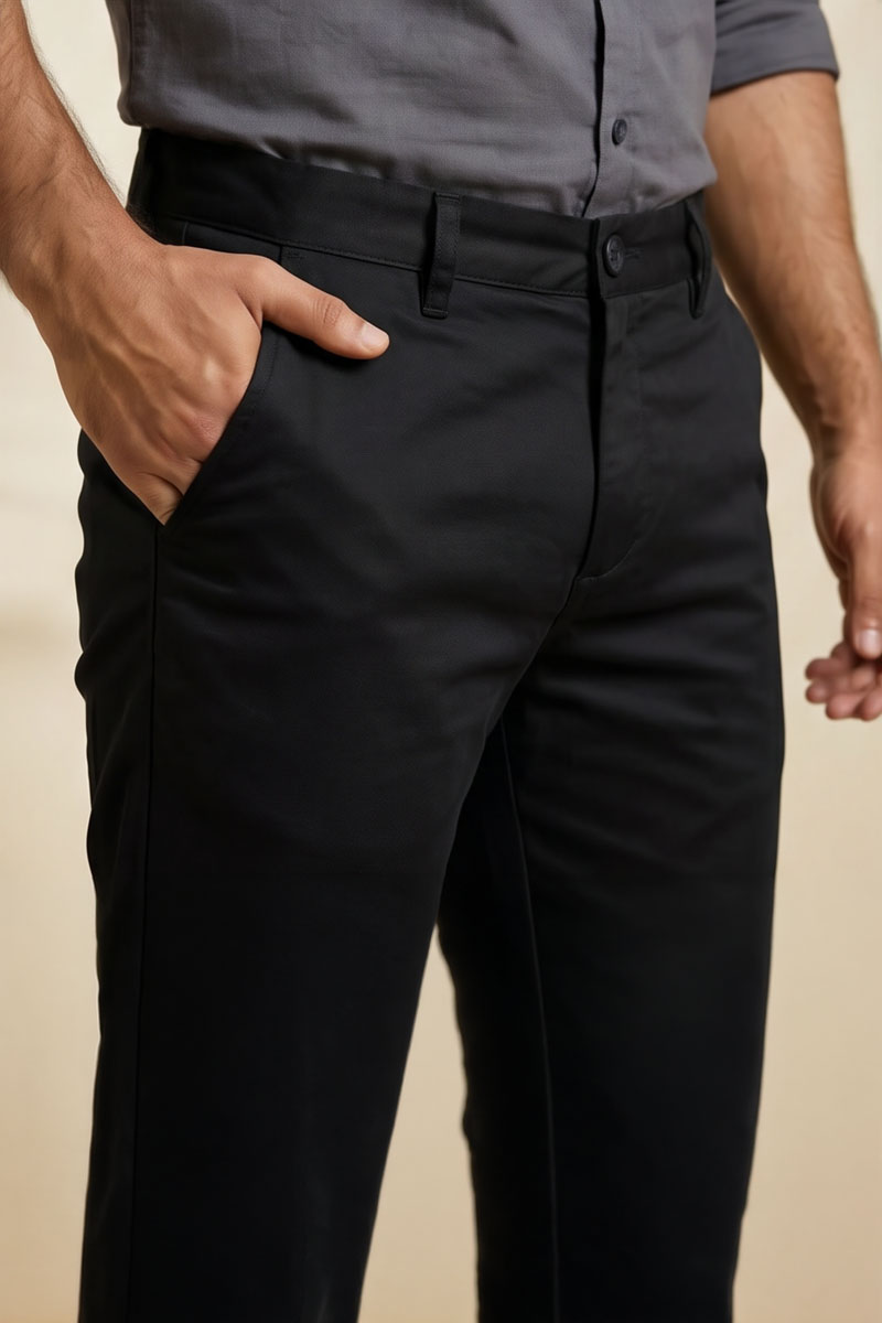 Classic Black Office Pants - Black - 2