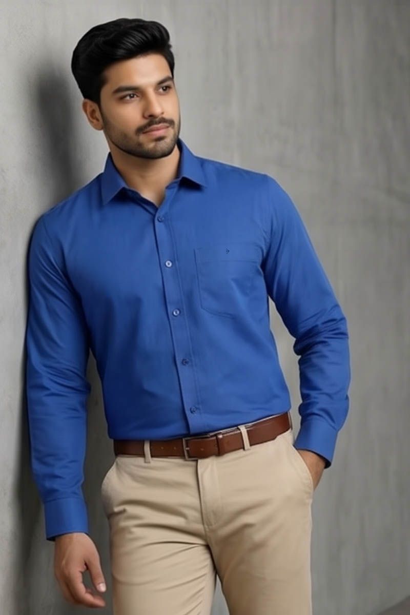 Classic Blue Shirt - A - BLUE - 5