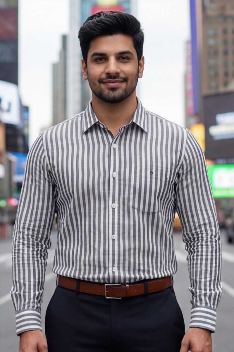 SHIRT Classic Striped (BLACK) - 2