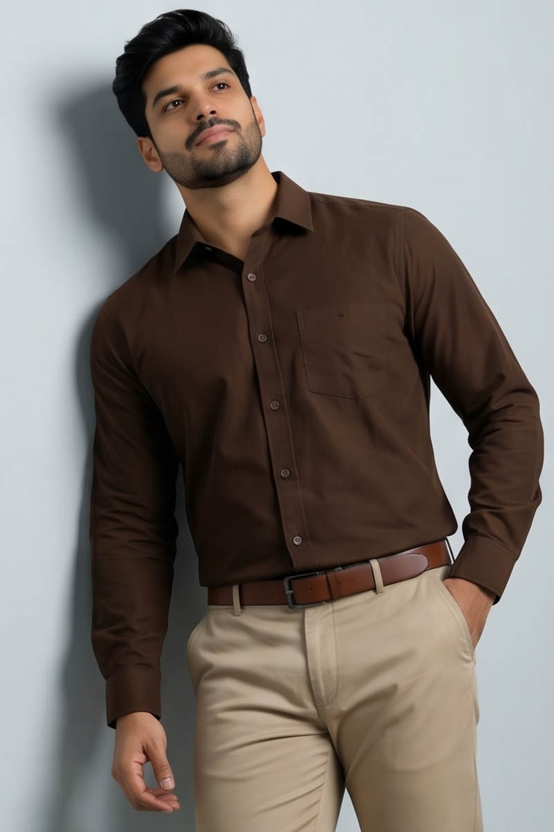 Royal Brown Formal Shirt - Brown - 3