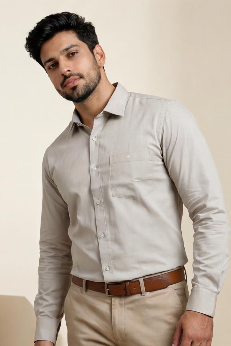 Ash Grey Classic Shirt - L-Grey - 4