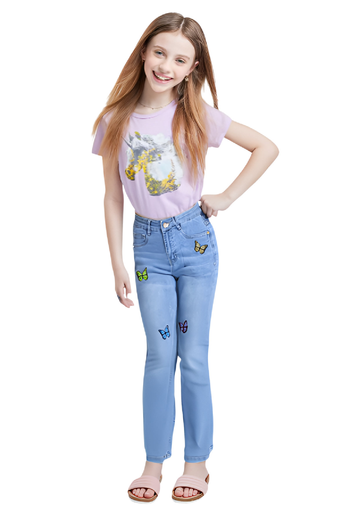Spyby Girls Blue Color Jeans