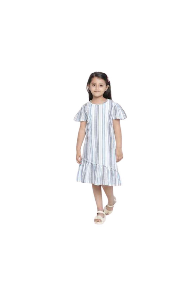Spyby Girls Multicolor Strip Dress - 4