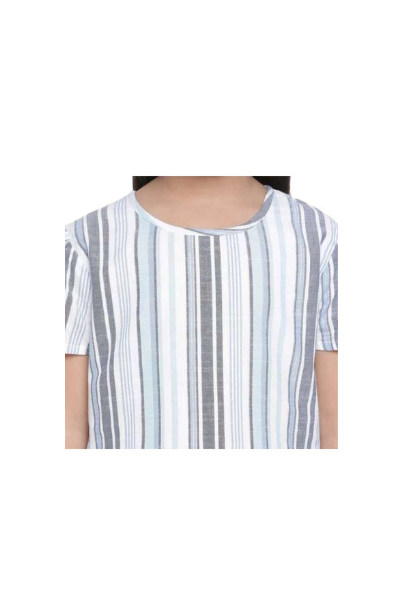 Spyby Girls Multicolor Strip Dress - 5
