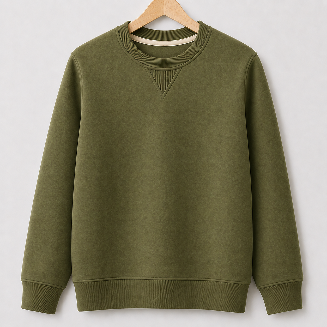 Boys Olive Color Solid Sweatshirt