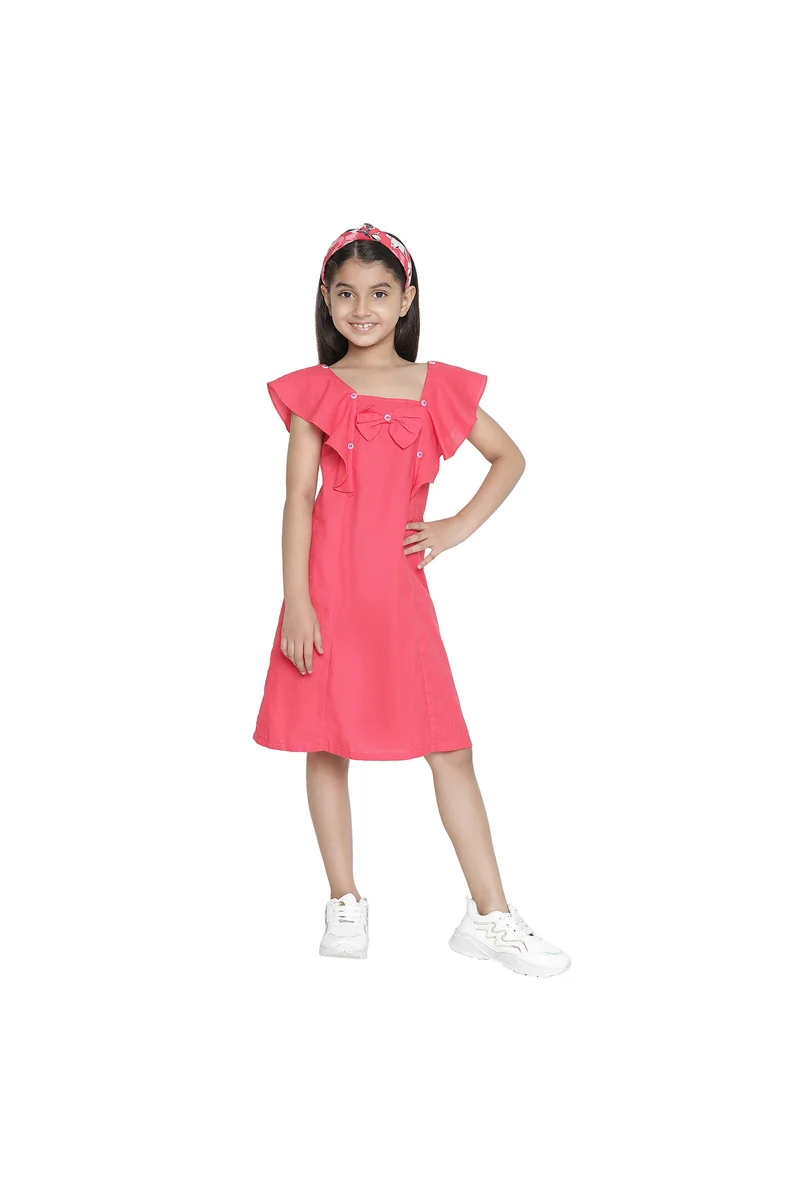 Spyby Girls Red Color Dress - 4