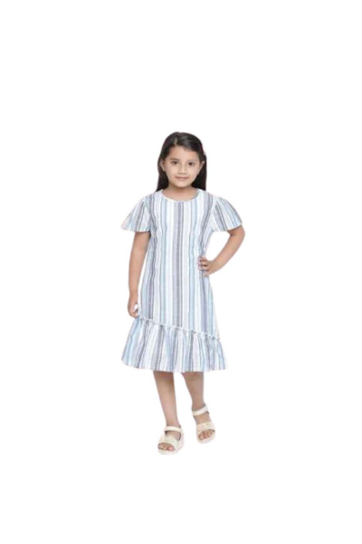 Spyby Girls Multicolor Strip Dress - 3