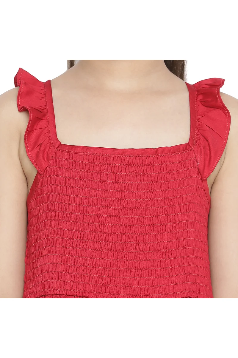 Spyby Girls Red Color Dress - 2