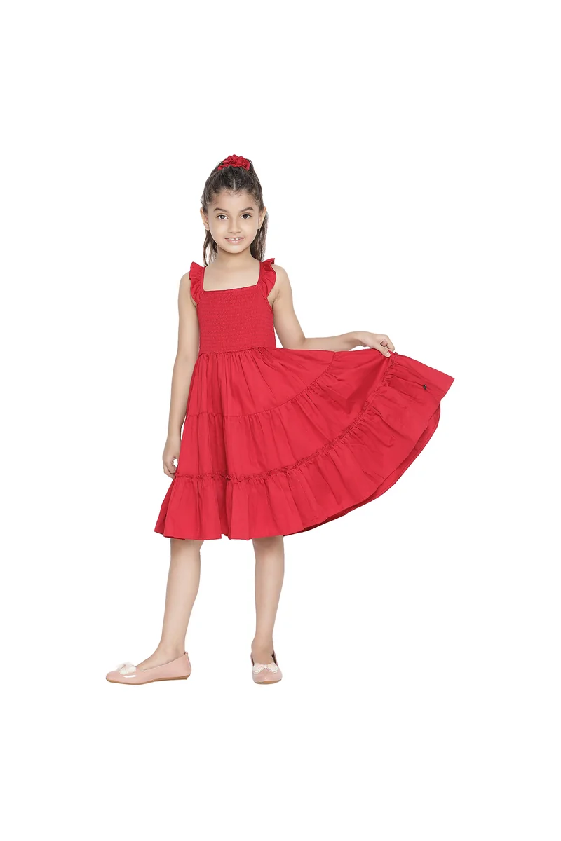 Spyby Girls Red Color Dress - 3
