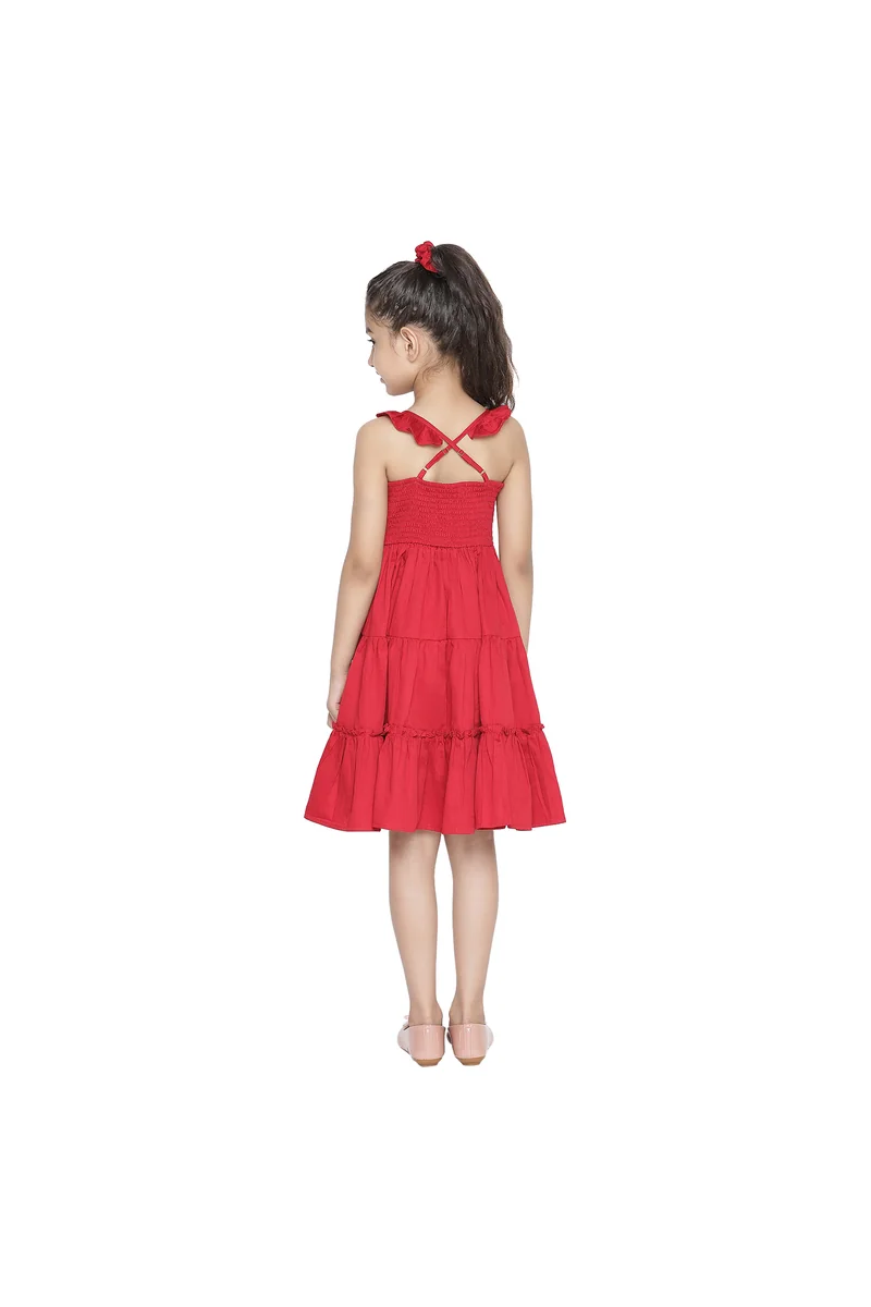 Spyby Girls Red Color Dress - 4