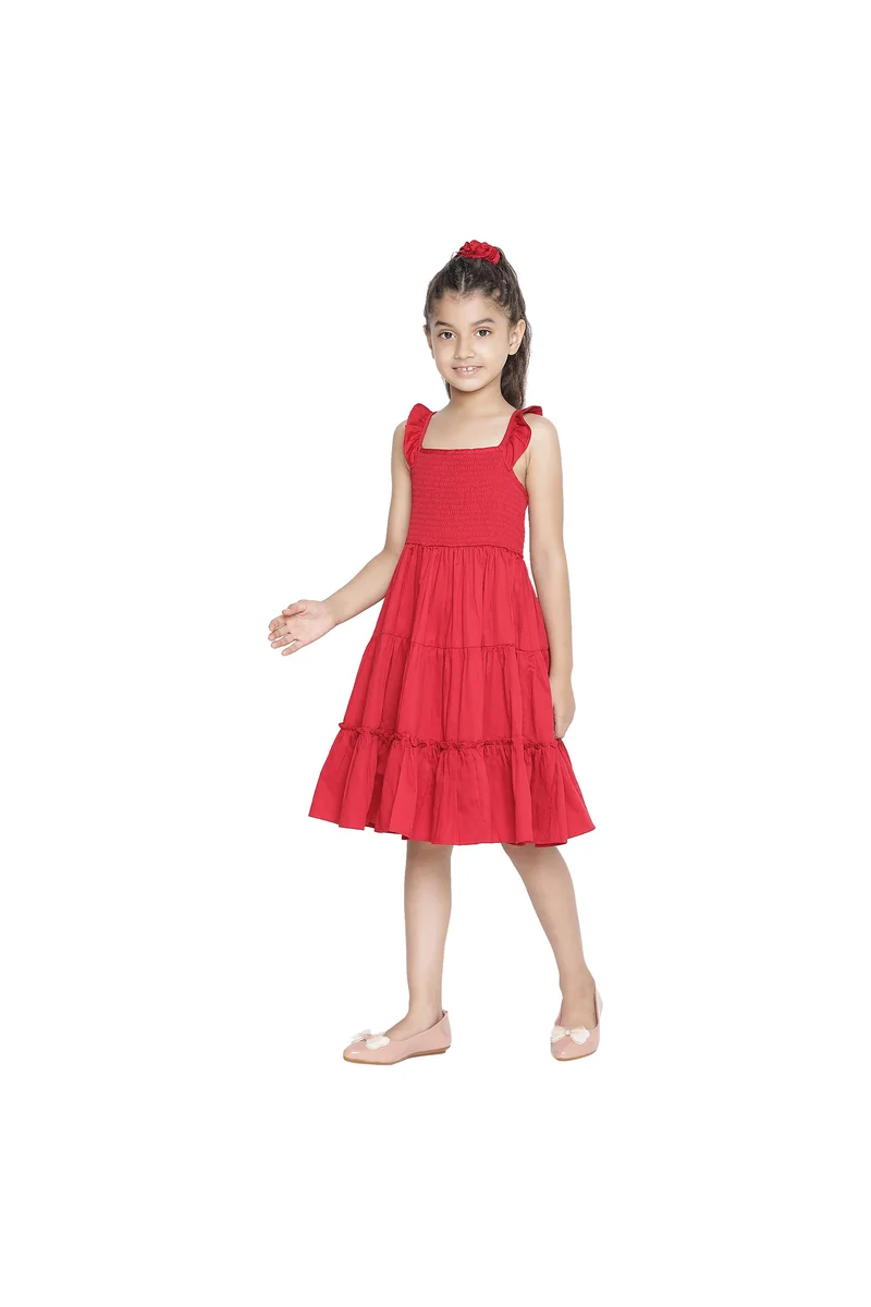 Spyby Girls Red Color Dress - 5