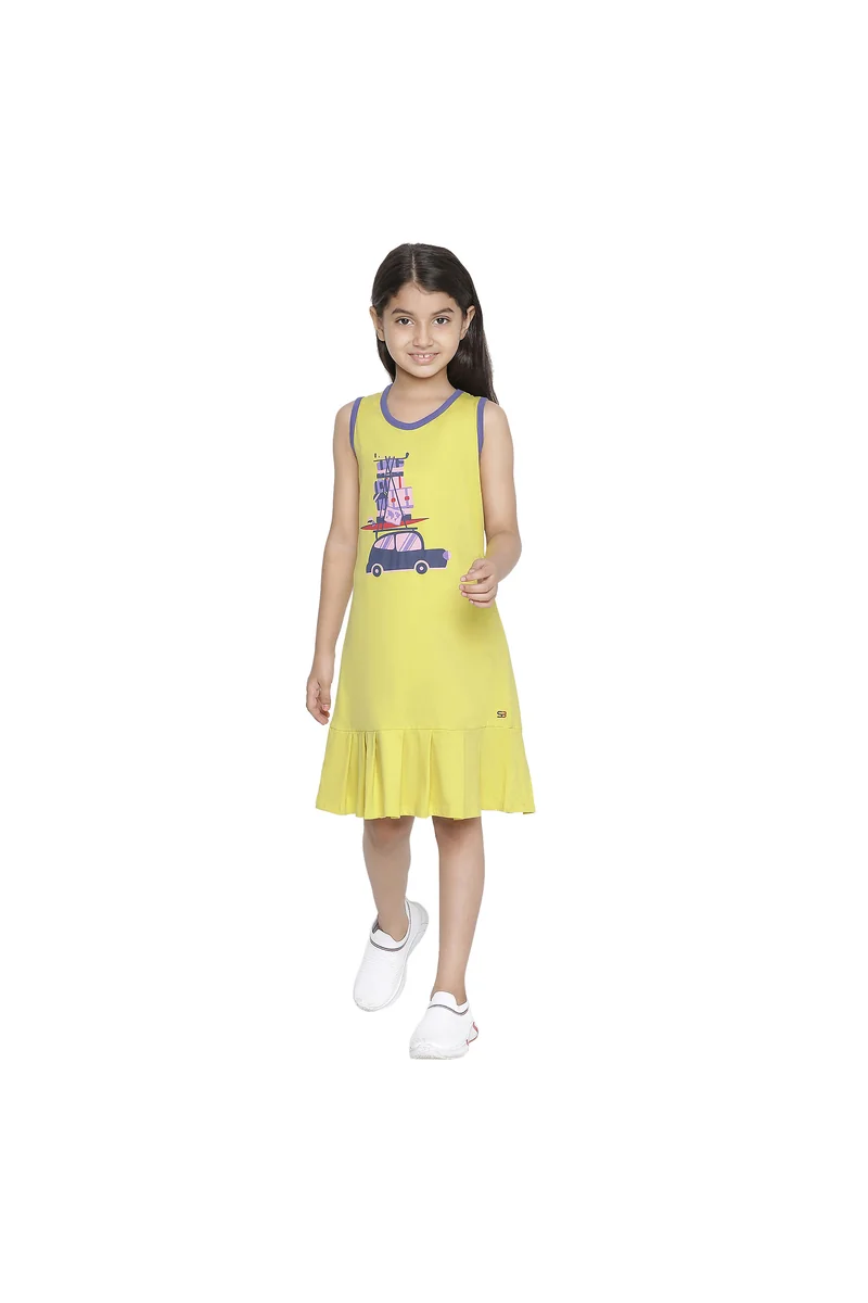 Spyby Girls Yellow Color Dress