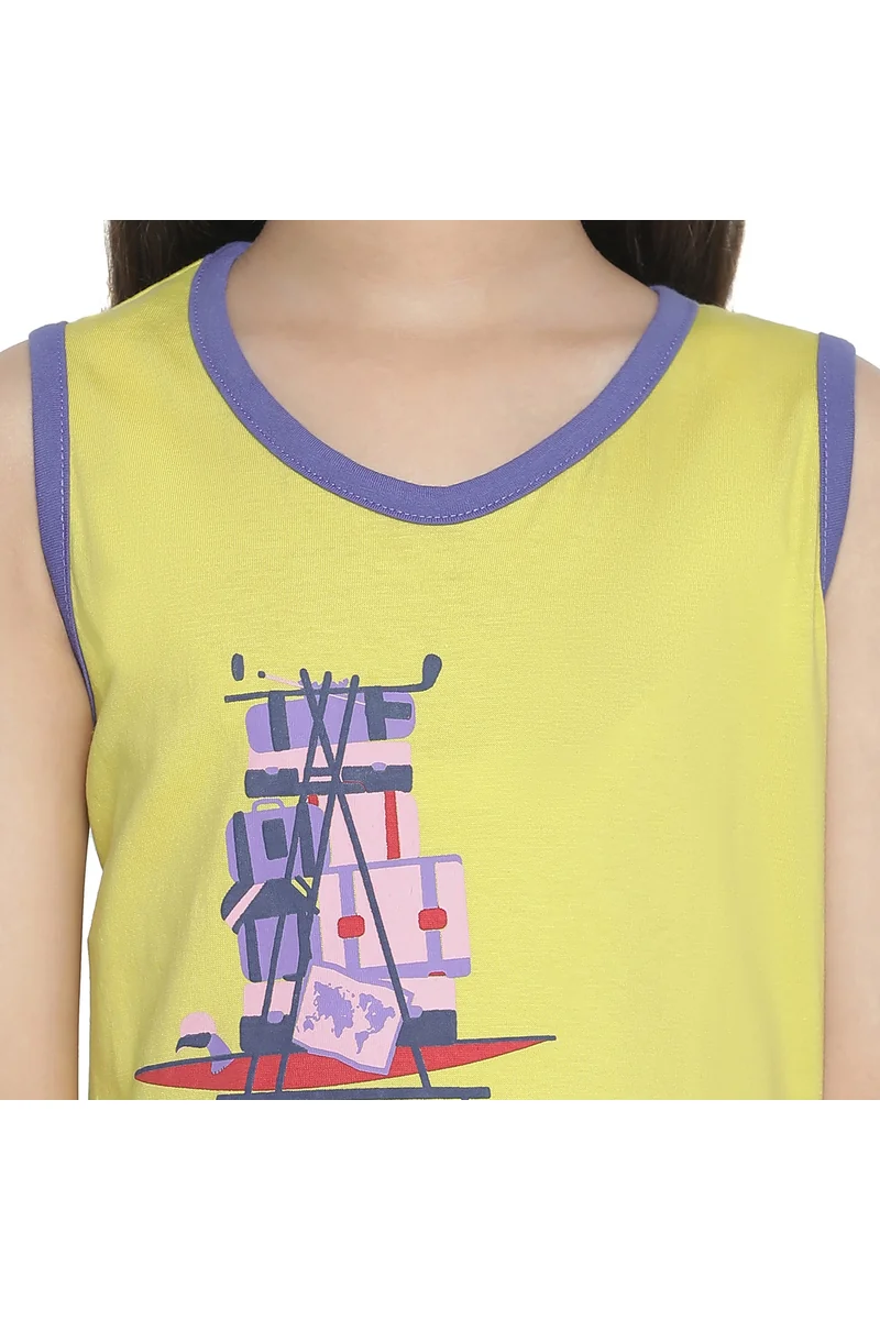 Spyby Girls Yellow Color Dress - 2