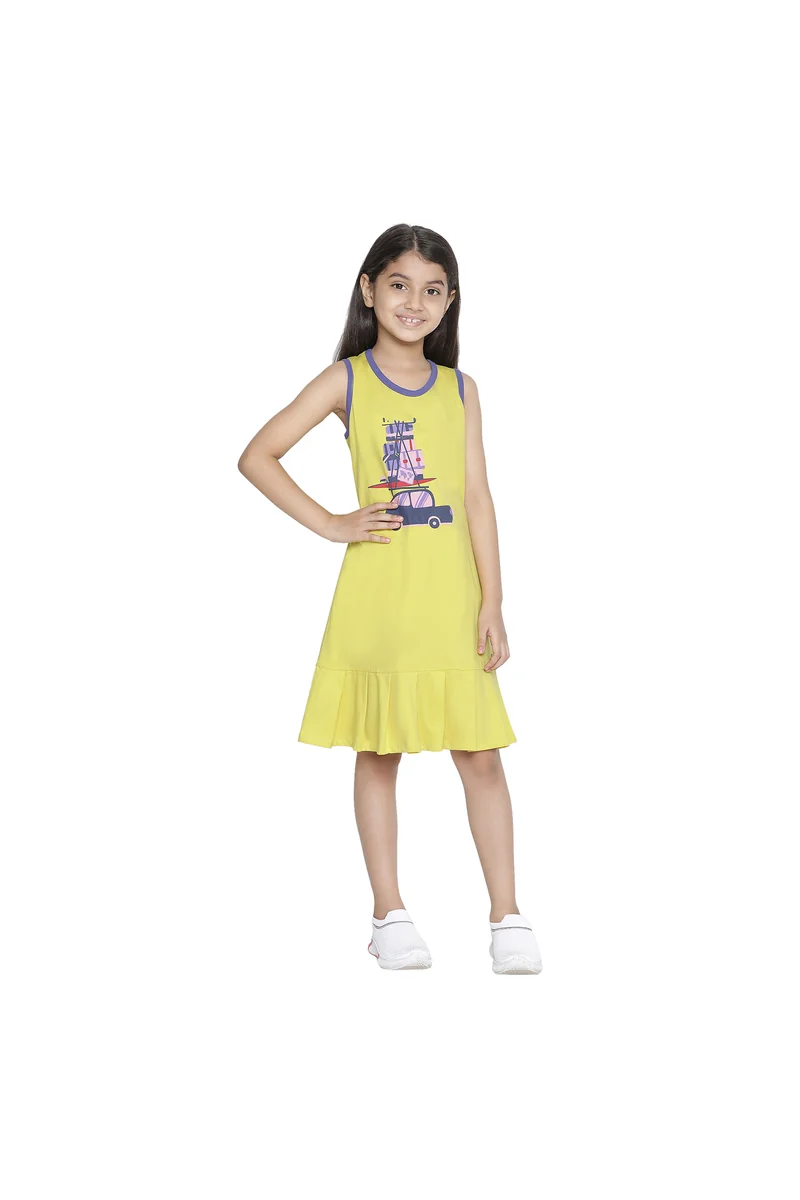 Spyby Girls Yellow Color Dress - 3