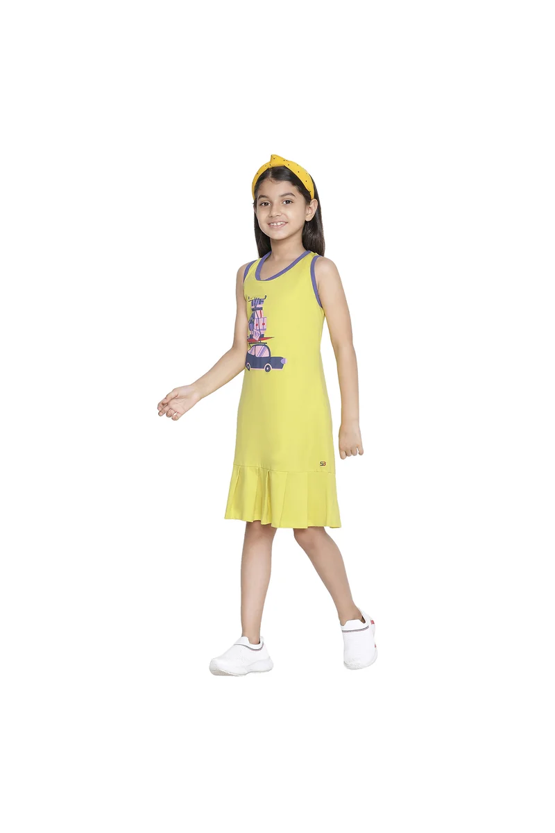 Spyby Girls Yellow Color Dress - 5