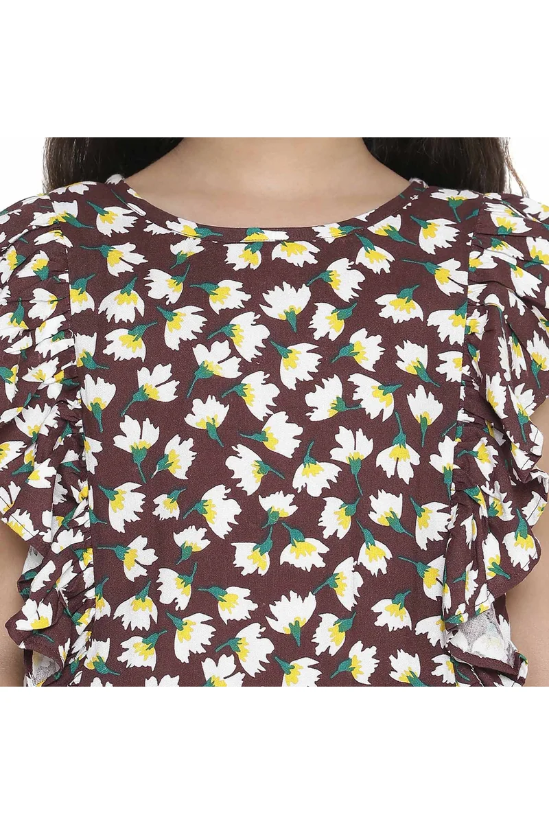Spyby Girls Brown Color Jumpsuit - 2