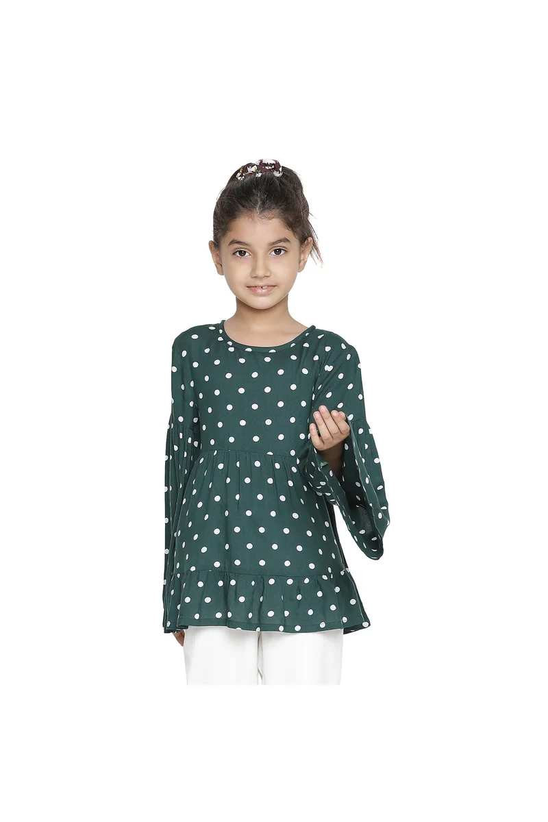Spyby Girls Green Color Top