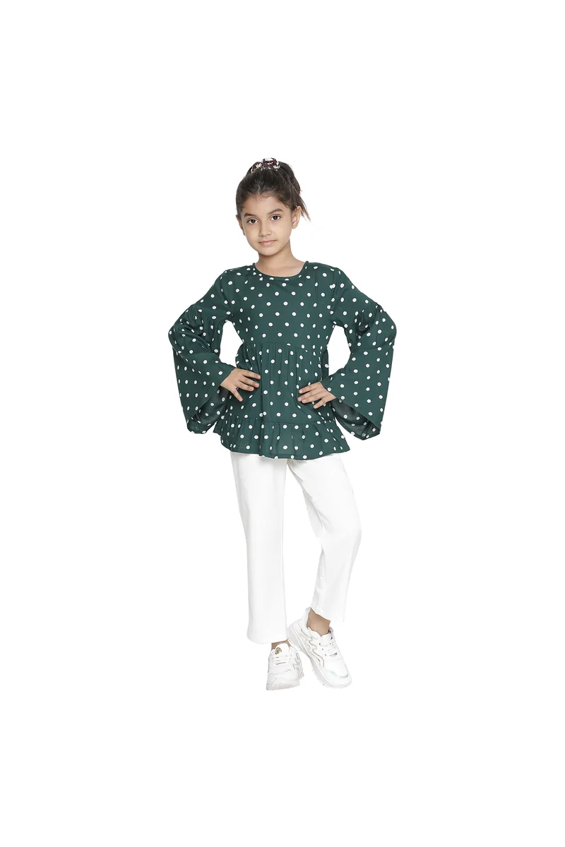 Spyby Girls Green Color Top - 3