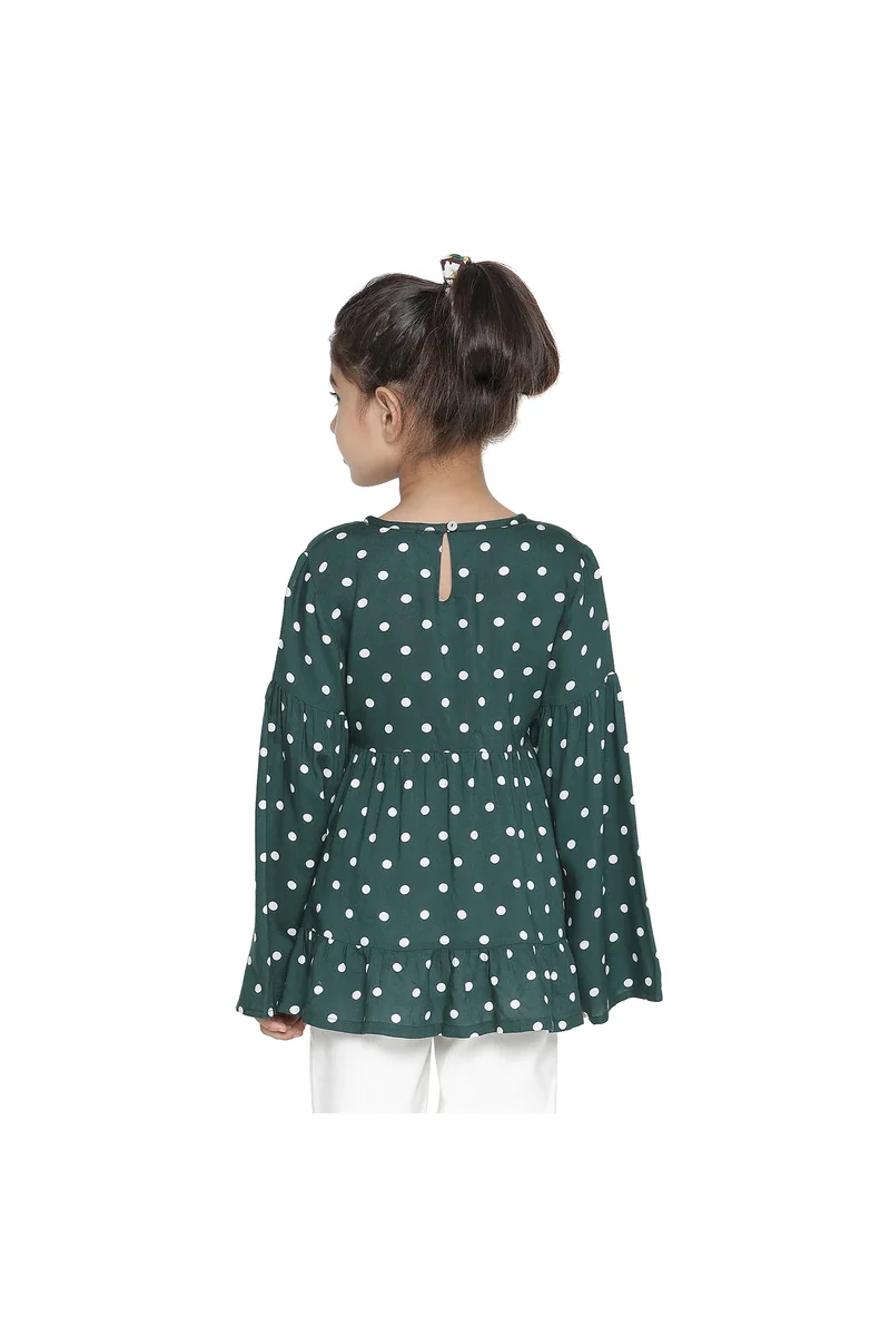 Spyby Girls Green Color Top - 4