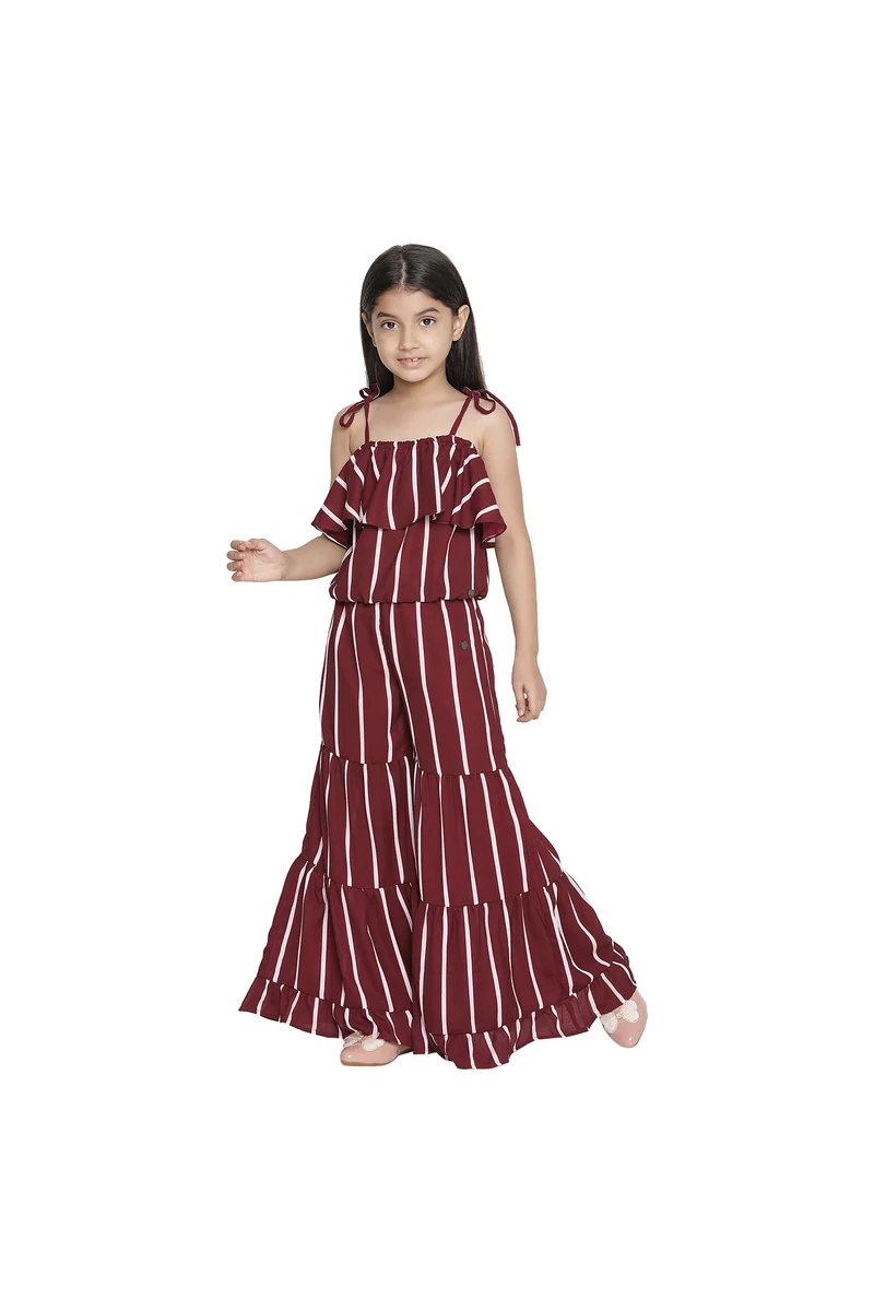Spyby Girls Red Stripe Clothing Set - 2