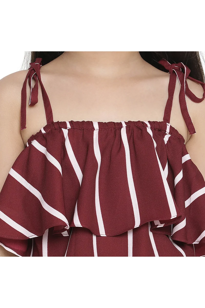 Spyby Girls Red Stripe Clothing Set - 5
