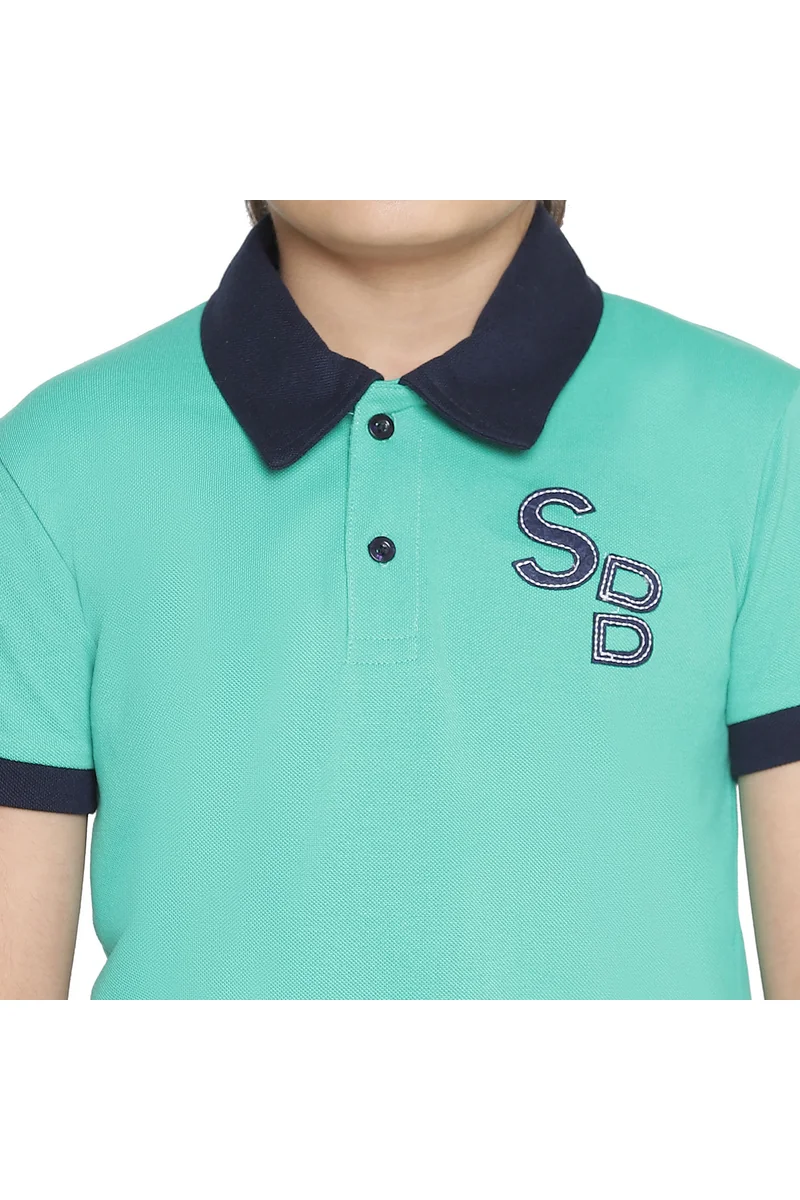 Spyby Boys Mint Green Color Polo T-Shirt - 5